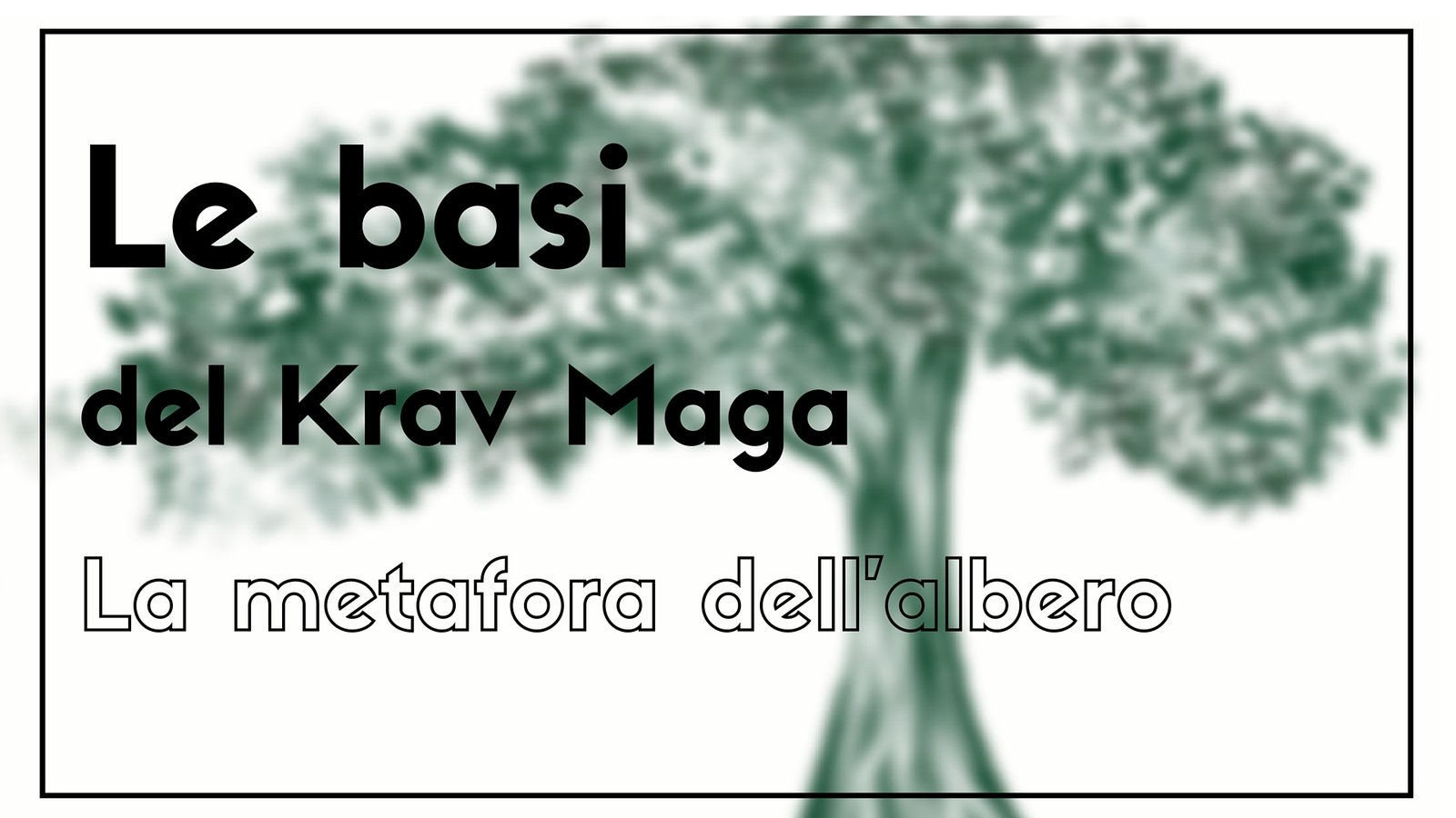 Le basi nel Krav Maga: La metafora dell’albero.